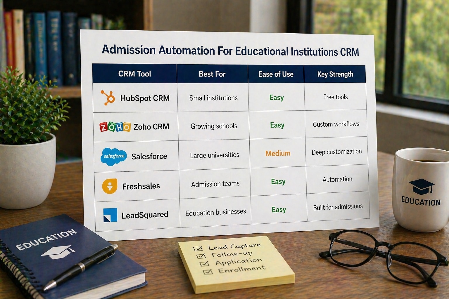 Admission Automation For Educational Institutions CRM Comparison Table