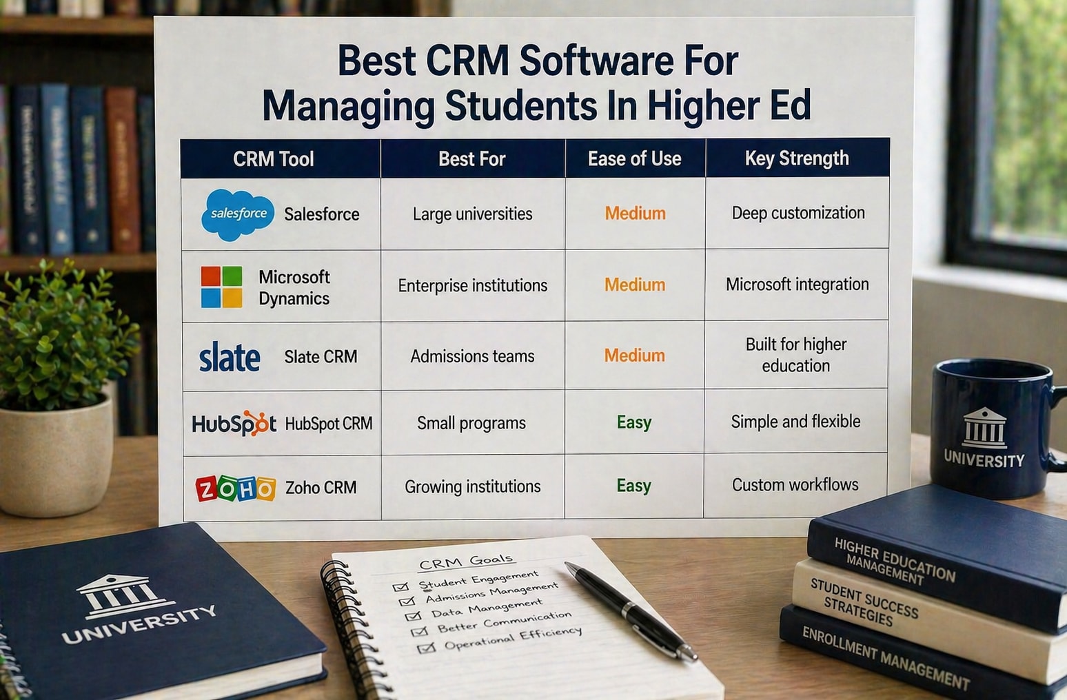Best CRM Software For Managing Students In Higher Ed Comparison Table