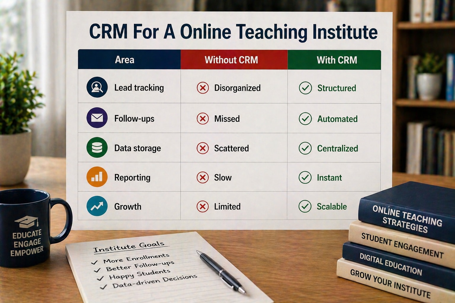 CRM For A Online Teaching Institute Comparison Table